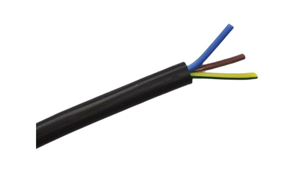 Napájecí kabel 3x 0.75mm² Pocínovaná měď 750V 25m Černá