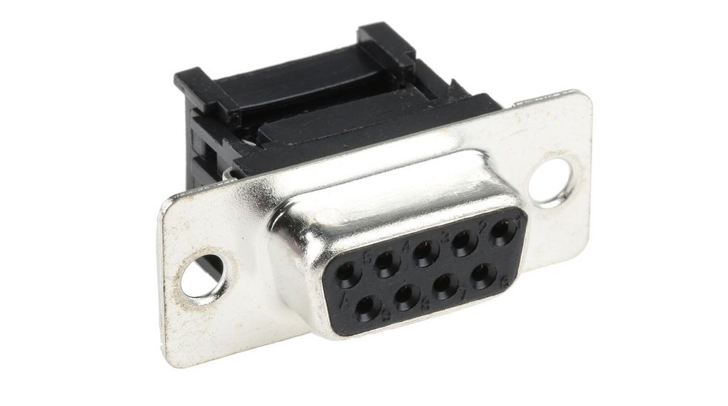 D-Sub Connector, Metal, Socket, DE-9, 1A,