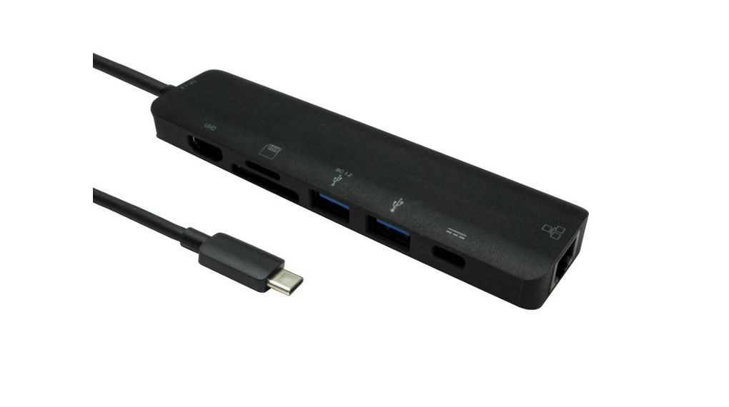 Dockingstation, USB-C-Stecker, Bus-powered, 100W, Gesamtportanzahl 7