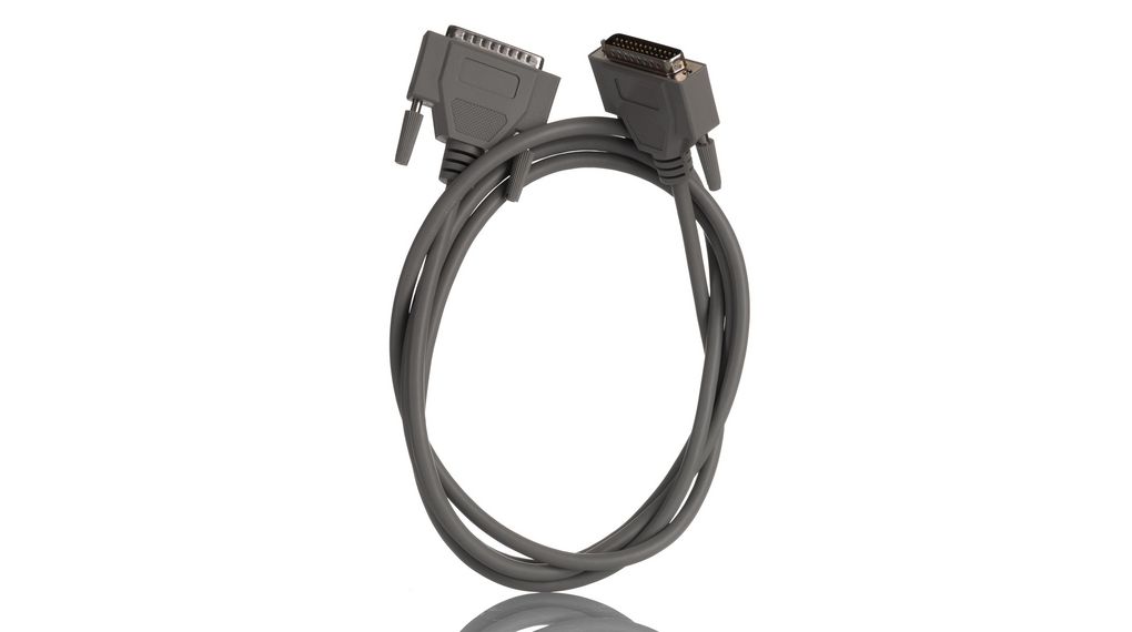 Seriell kabel D-SUB 25-stifts, hane - D-SUB 25-stifts, hane 2m Grå