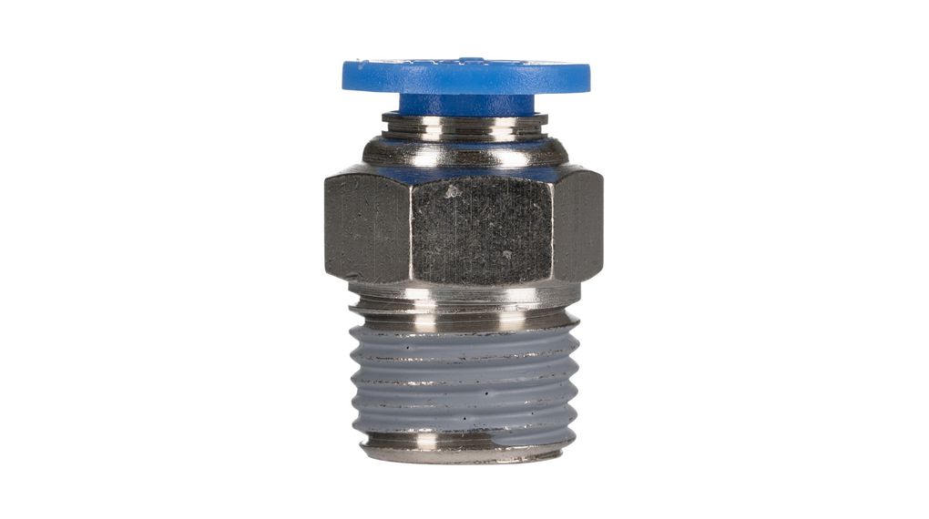 Koppling, R1/4", hangänga, Ø10 mm, instickskontakt, Mässing, 31.5mm, Paket med 10 delar