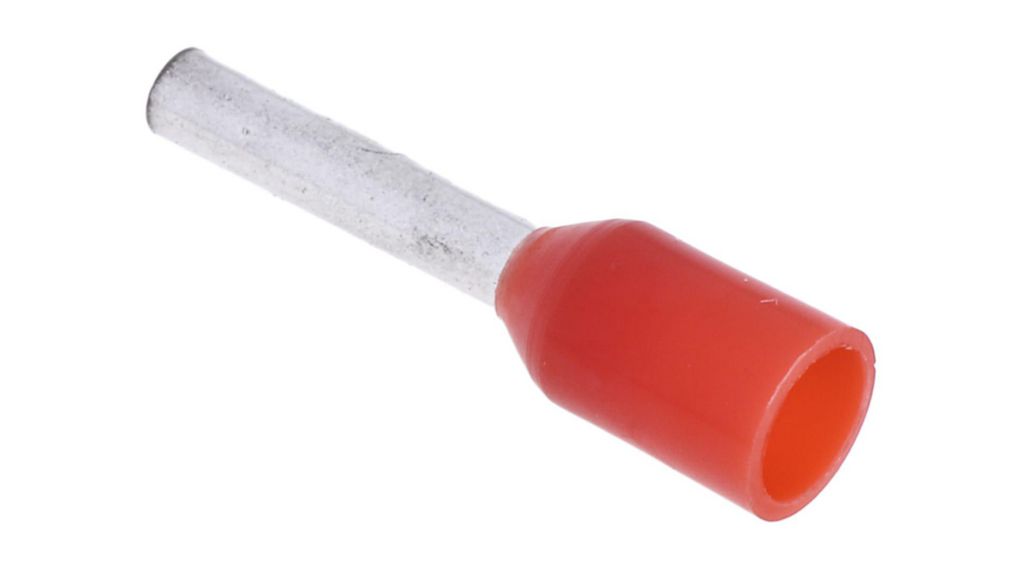 Bootlace Ferrule, 1mm², Red, 14mm, Pack of 500 pieces