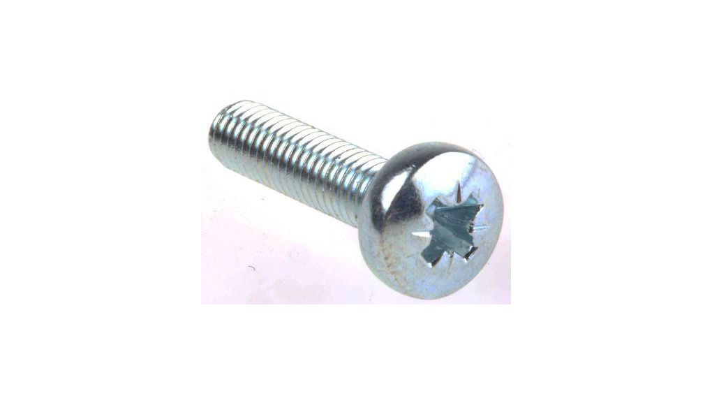 Skrue, Maskin / Flathodet, Pozidriv, M5, 20mm, Pakke med 100 stykk