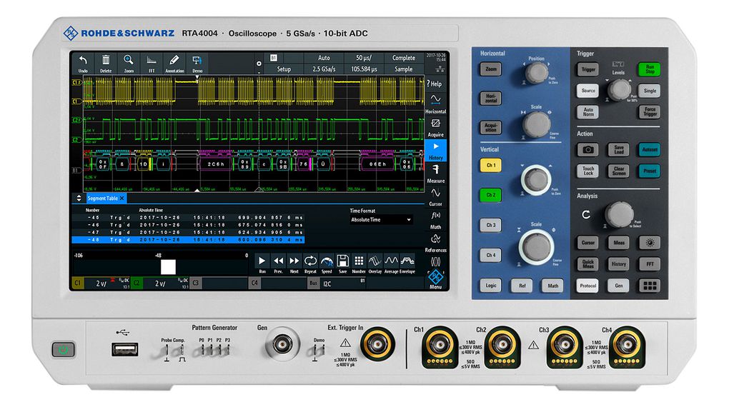 Kit oscilloscope TOUTES OPTIONS RTA4000 MSO / MDO 4x 1GHz 5GSPS LAN / USB