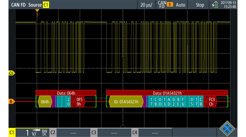 CAN-FD seriële triggering en decodering - R&amp;S RTH1002/R&amp;S RTH1004 Scope Rider