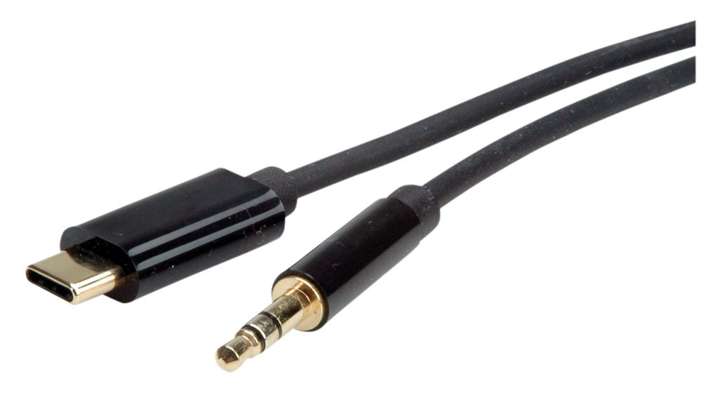 12.03.3218 | Roline Adapter, Cable, Straight, USB-C Plug - Jack Stereo 3.5 mm | International