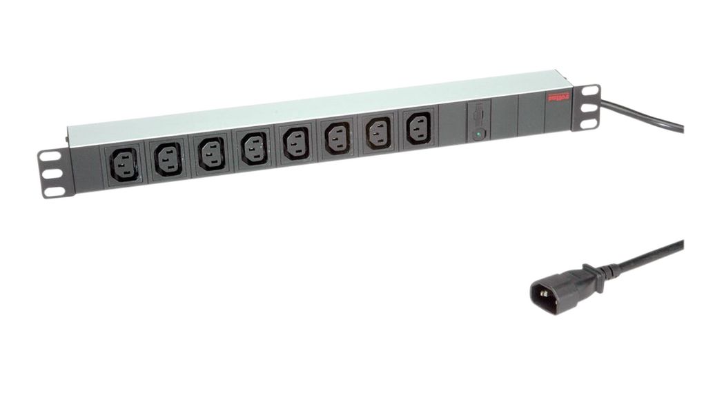 19071629 Roline Power Distribution Unit 8x IEC 60320 C13 Socket IEC 60320 C14 Plug