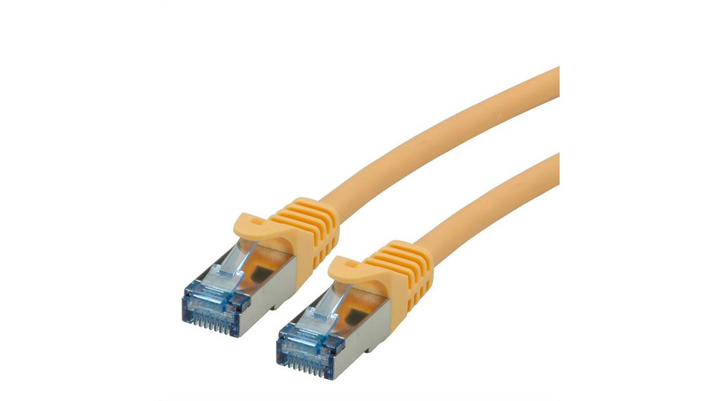 Kabel połączeniowy, Wtyczka RJ45 - Wtyczka RJ45, Cat 6a, S/FTP, 1m, Żółty