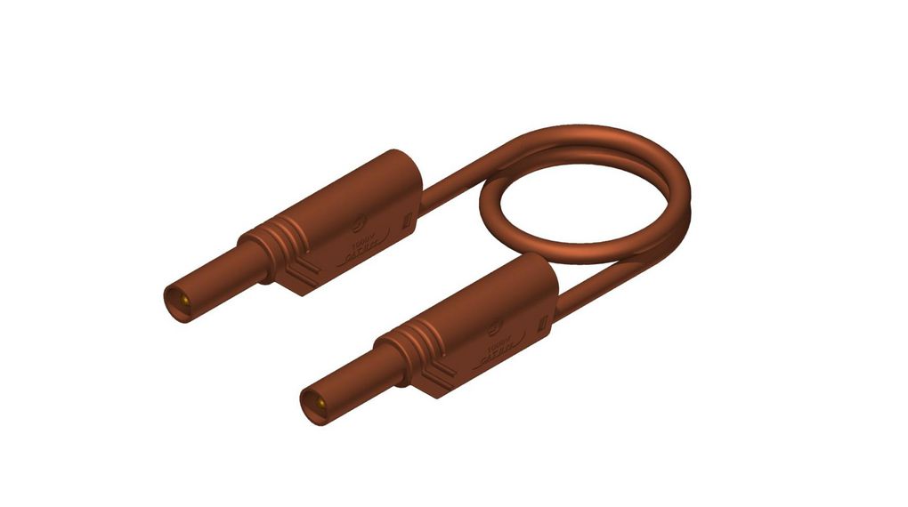Säkerhetstestkabel, skyddad Polyamid 32A Nickelpläterad mässing 250mm Brun