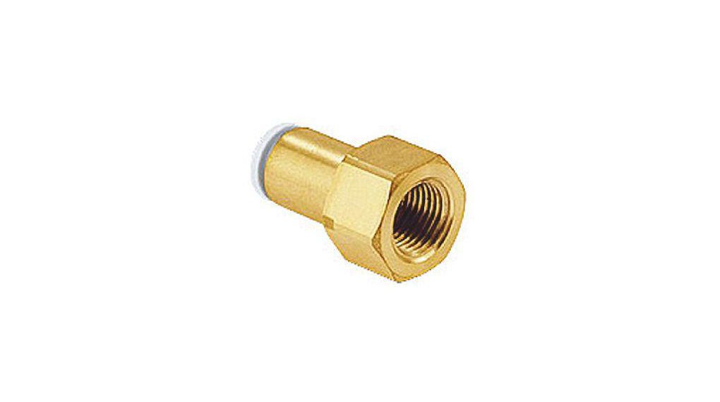 SMC KQ2 Series Straight Threaded Adaptor, G 1/4 Female to Push In 8 mm, Threaded-to-Tube Connection Style