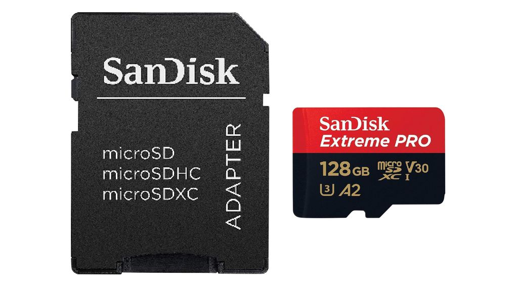 Industrielt minnekort, microSD, 128GB, 200MB/s, 90MB/s, Svart