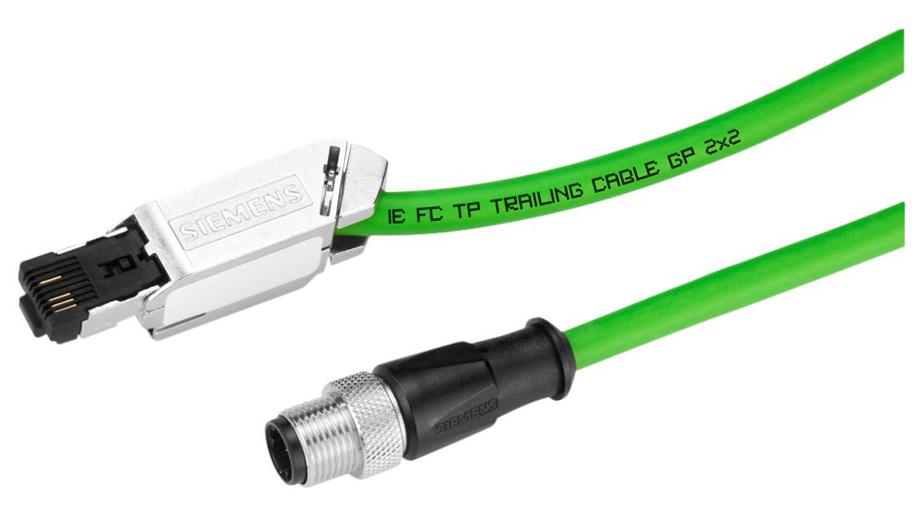 Industrial Ethernet Cable, PVC, CAT5e, M12 Male / RJ45, 10m