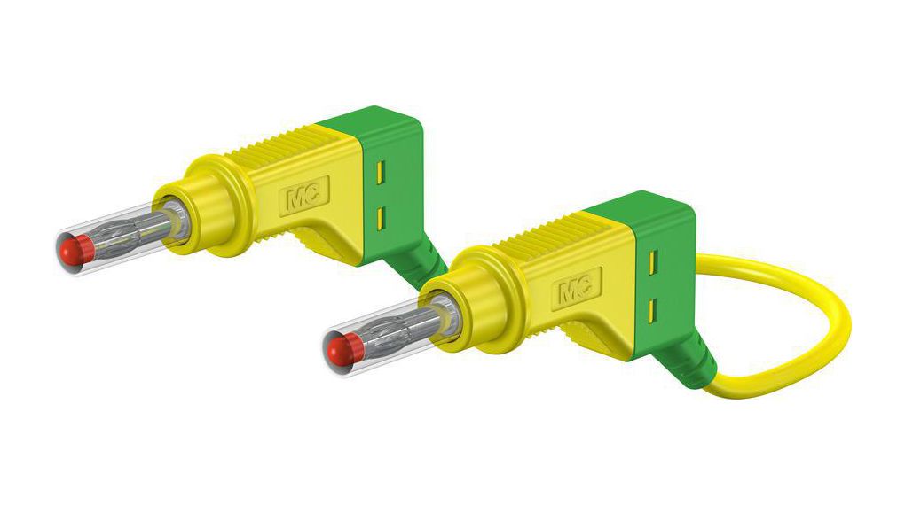 Safety Test Lead 2m Green / Yellow 600V Nickel-Plated