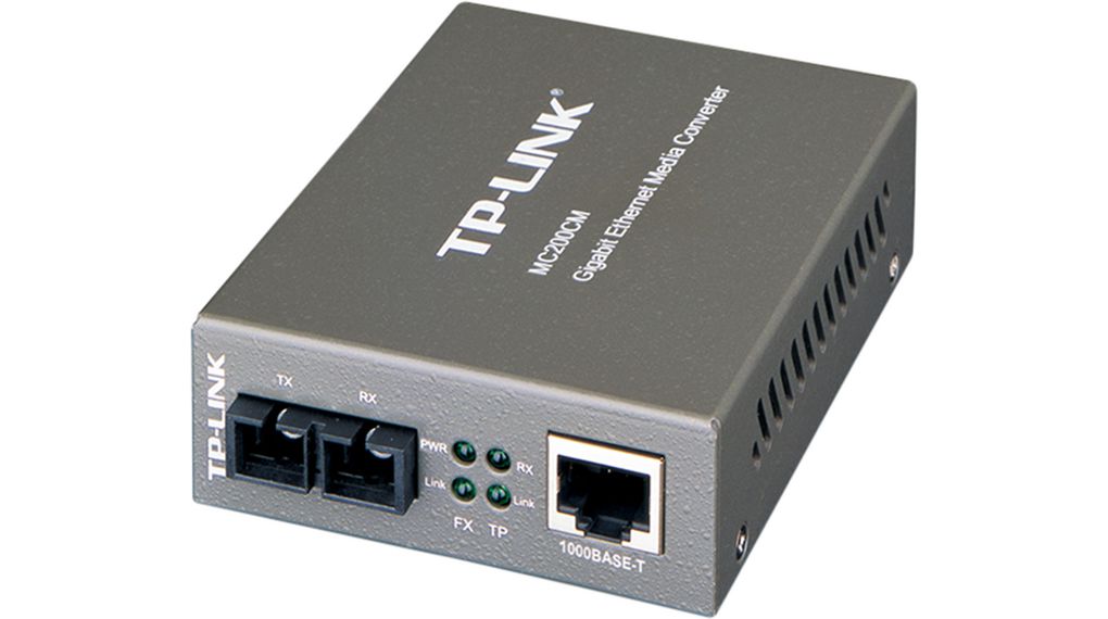 Medieomformer, Ethernet - Fiber enkeltmodus, Fiberporter 1SC