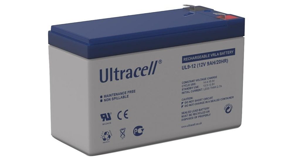 UL9-12  Ultracell Batteria ricaricabile, Piombo-acido, 12V, 9Ah