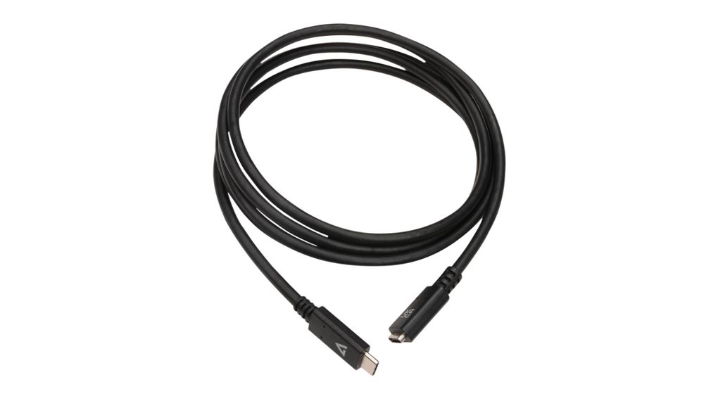 Kabel, USB C-Stecker - USB C-Stecker, 2m, USB 3.0, Schwarz