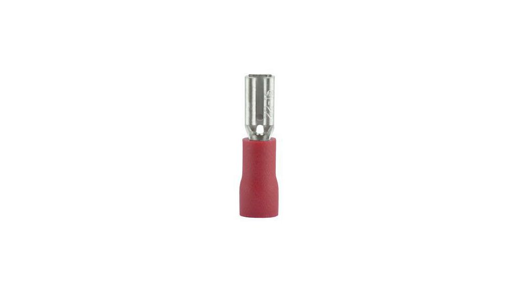 Spade Connector, Partially Insulated, Red, 0.5 ... 1mm², Socket, Pack of 100 pieces