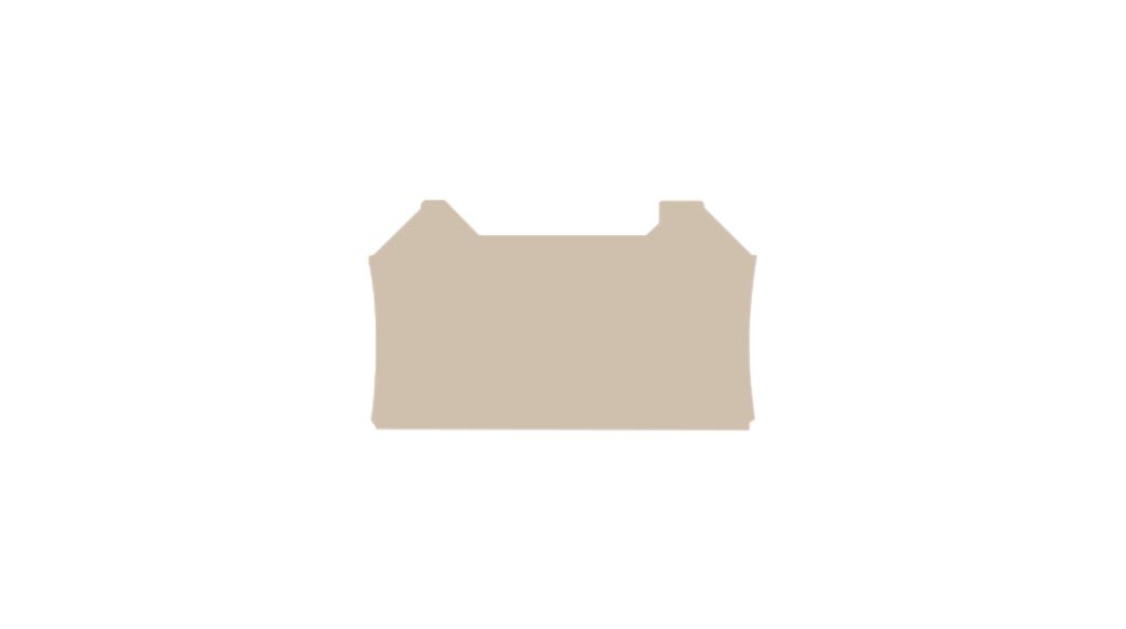 End Plate, Dark Beige, 68.8 x 41mm, Pack of 50 pieces