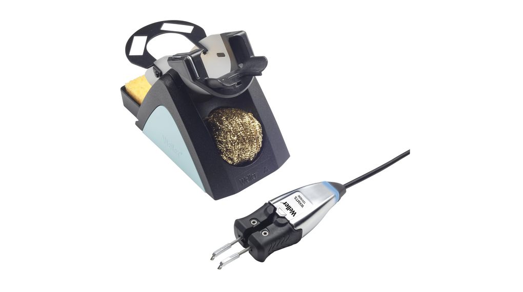 Pinzetta di dissaldatura micro con supporto di sicurezza e punte di saldatura, 24 V, 80 W, a prova di ESD, argento