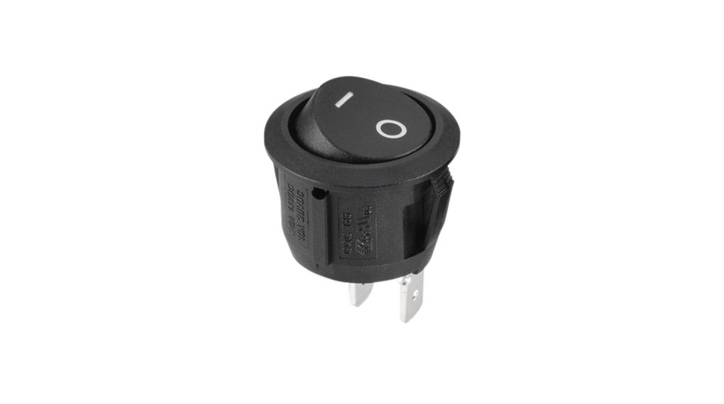 Rocker Switch, 28V, 10 A, NO, 250V, ON-OFF, IP40, Black