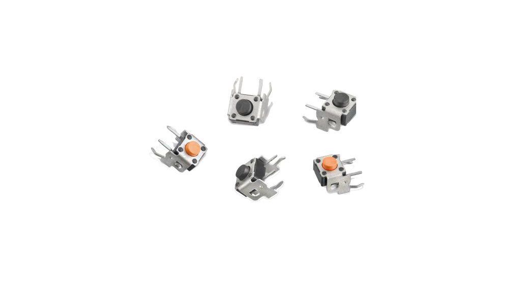 IP67 Black Round Tactile Switch, SPST 50 mA 5.85mm Through Hole