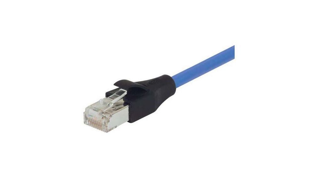 TRD, 25 ft, Blue RJ45 to Male RJ45 Male, Aluminium/Polyester Foil Polyvinyl Chloride Sheath, Cat 5e, 7.62m, Blau