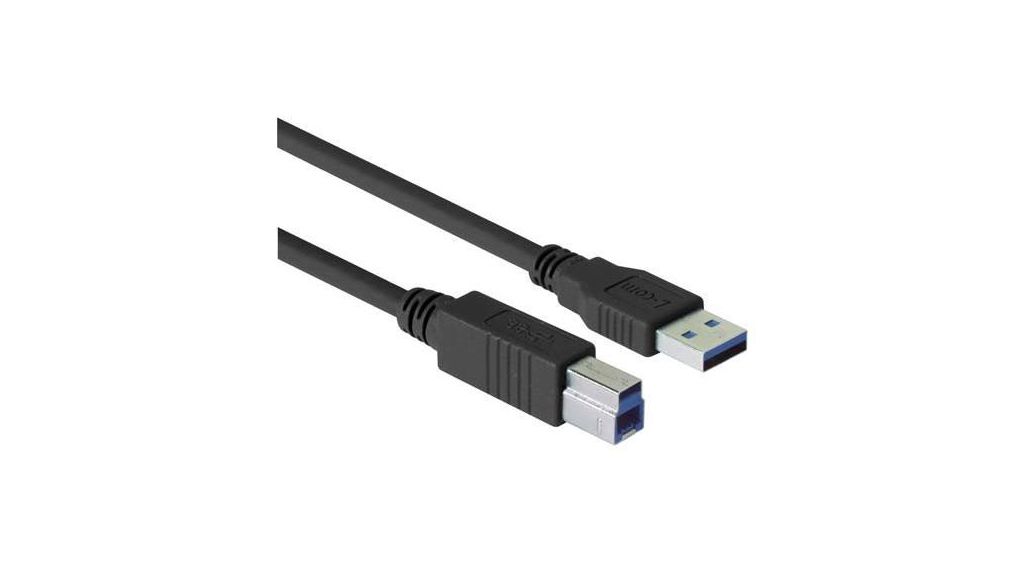USB 3.0, Male Plug to Male USB 3.0, 2 m, 2m, USB 3.0, Schwarz