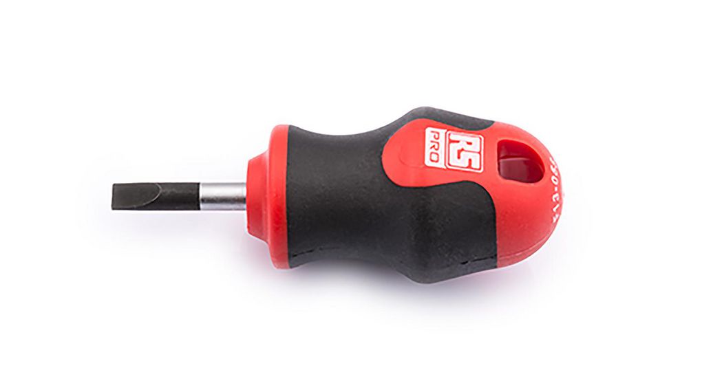 Slotted Stubby Screwdriver, 6.5 x 1.2 mm Tip, 25 mm Blade, 85 mm Overall