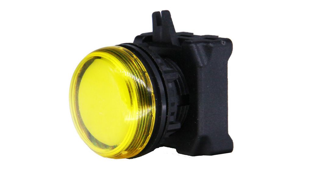 Yellow Pilot Light Head, 22.5mm Cutout