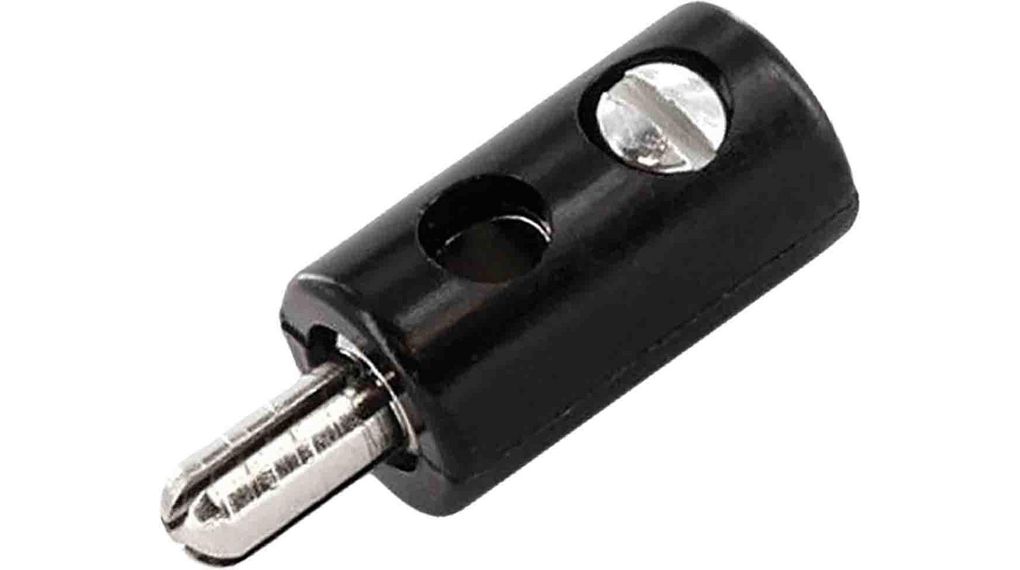 Black Male Banana Plug, 32A, 30V, Nickel Plating 32A Solder Black Pack of 5 pieces