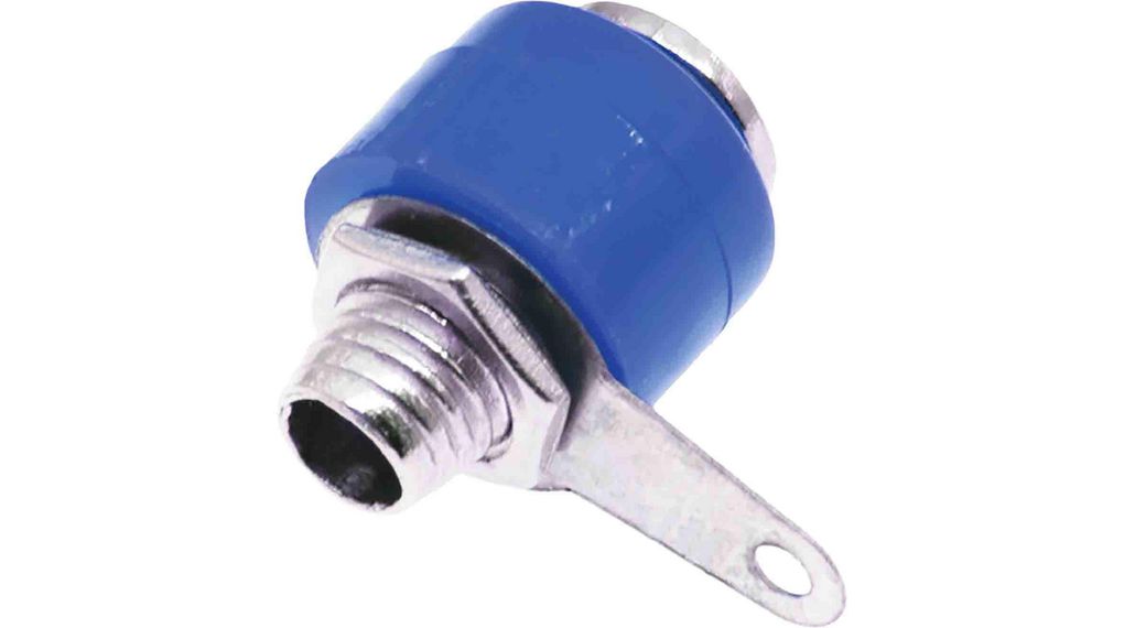 Blue Female Banana Socket, 4 mm Connector, Solder Termination, 19A, 30V, Nickel Plating Packung à 5 Stück