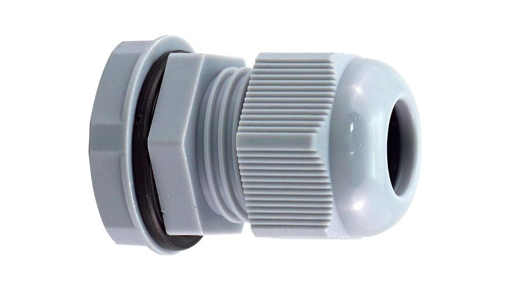 Grey Nylon Cable Gland, M20 Thread, 8mm min., 12mm max., IP68, Packung à 10 Stück