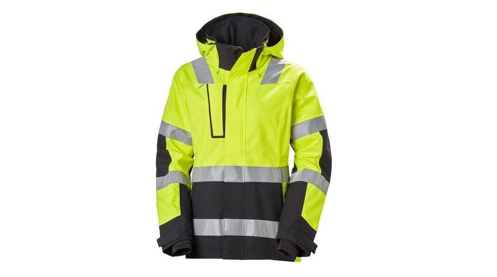 LUNA Black, Green, White, Yellow Unisex Hi Vis Winter Jacket, M, M, Polyester, Black / Green / White / Yellow