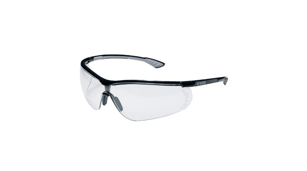Safety Spectacles, ClearGrey, Black Polycarbonate LensPlastic