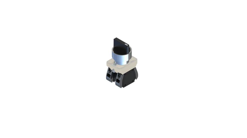 Short Lever Selector Switch - (1NO+1NC) 22.5mm Cutout Diameter 2 Positions