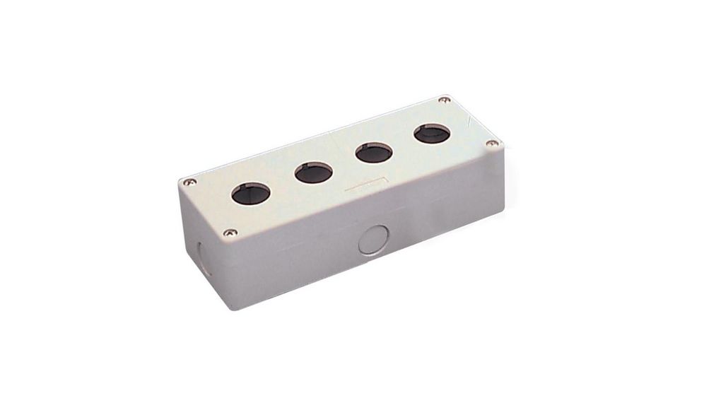 Grey Plastic Control Station Enclosure - 4 Hole 22mm Diameter