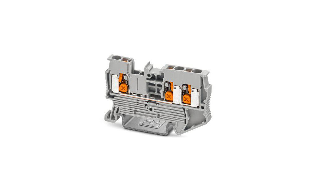 Phoenix Contact 1343117 5-TWIN, XT 2 Series Grey, 2.5mm², 3-Level, Push-X Termination Poles, Pack of 50 pieces