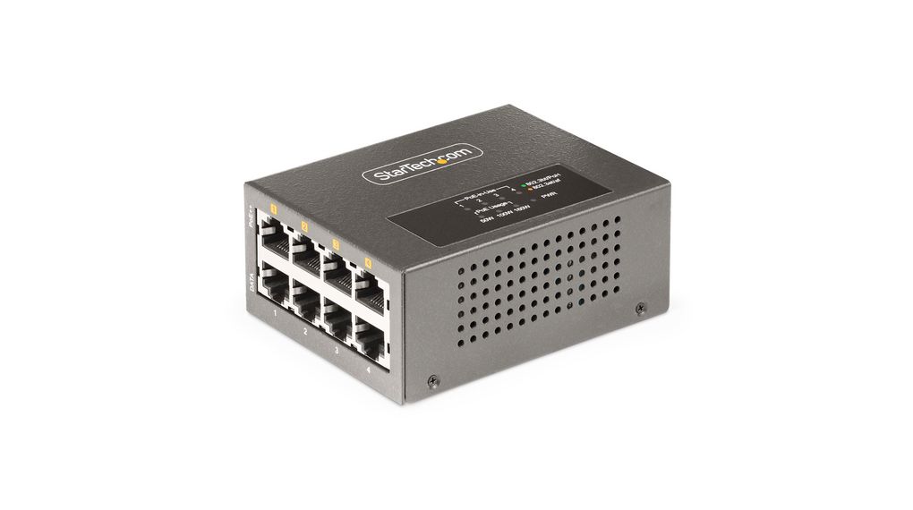 StarTech.com 4 Port POE Injector, 240V ac Input, 54V dc Output, 3.3A, 160W