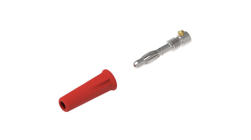 Electro PJP Red Male Banana Plug, 4 mm Connector, Screw Termination, 36A, 30/60V ac/dc, Nickel Plating