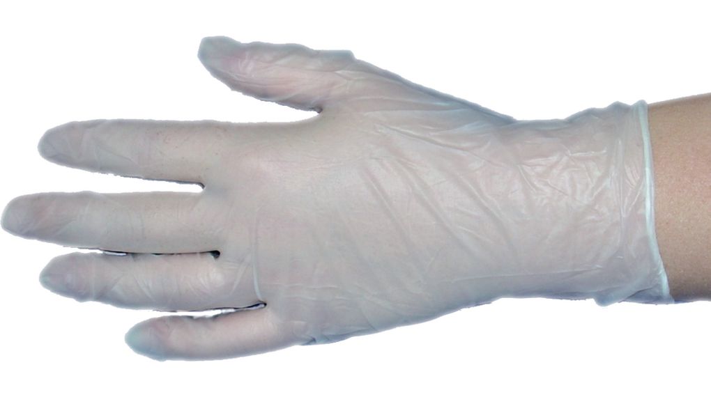 Protective Gloves, Vinyl, Glove Size Large, Transparent, Pack of 100 pieces