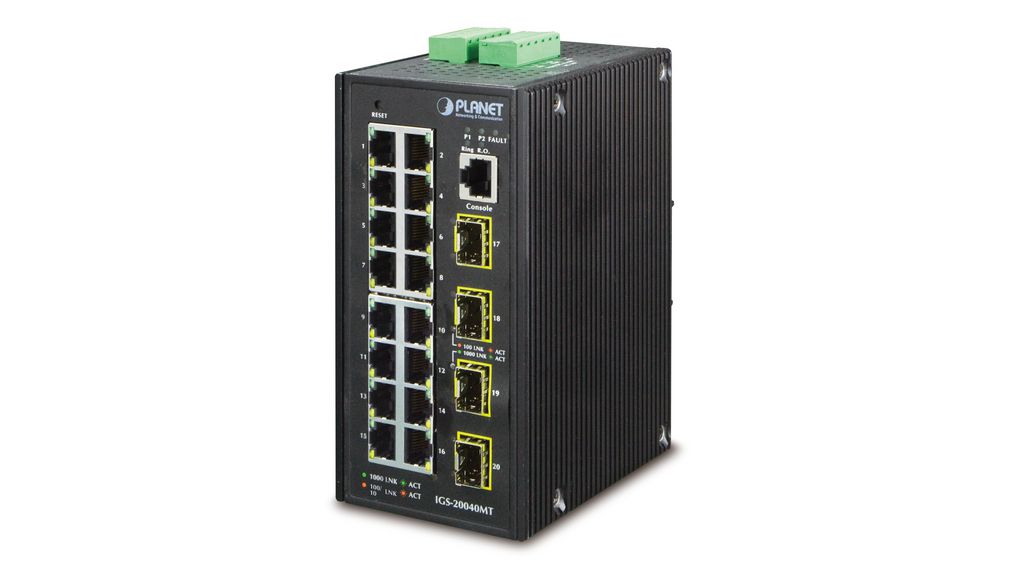 Ethernet Switch, RJ45 Ports 16, Fibre Ports 4SFP, 1Gbps, Managed