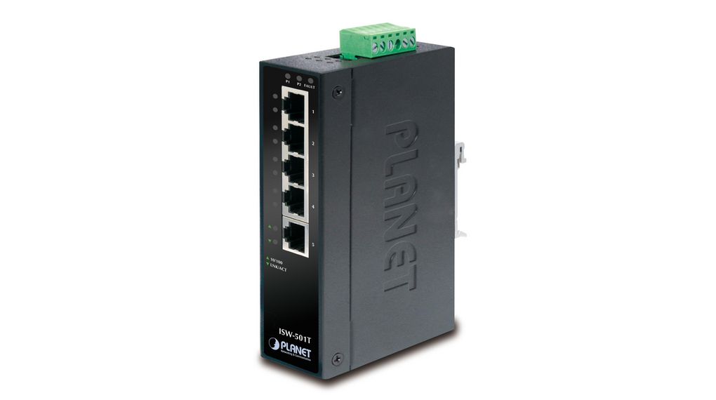 Ethernet Switch, RJ45 Ports 5, 100Mbps, Layer 2 Unmanaged