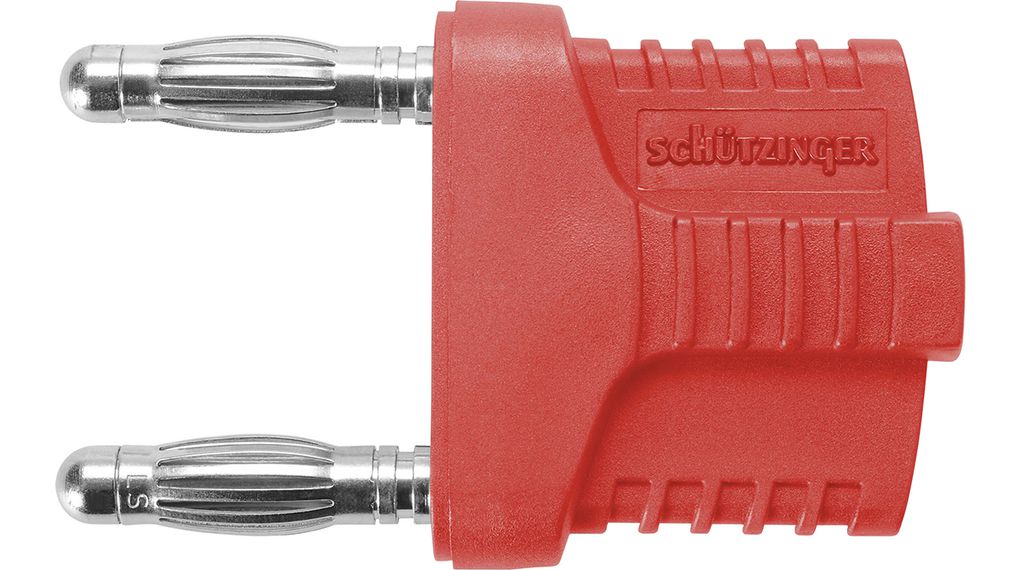 Testadapter 2x banaanstekker 4 mm - Banaanaansluiting 4 mm 12A 33VAC 70VDC 43mm Rood
