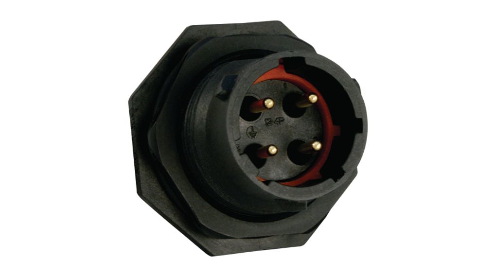 Gerätestecker UTS, Stecker, 4 Anzahl Kontakte, 16A, 300V, IP68 / IP69K