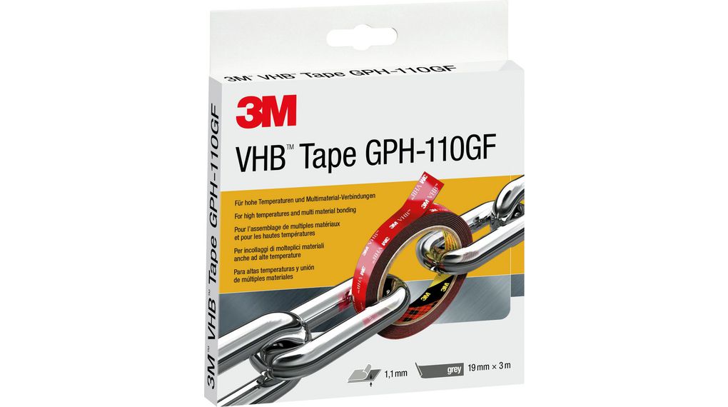 VHB-tape, 19mm x 3m, Grijs