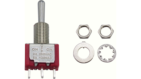 RND 210-00440 | RND Miniature Toggle Switch ON-OFF-ON 2 A / 5 A 1CO ...