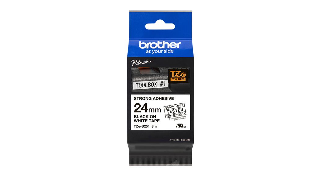 P-touch Pro-tape, Polyester, 24mm x 8m, Wit