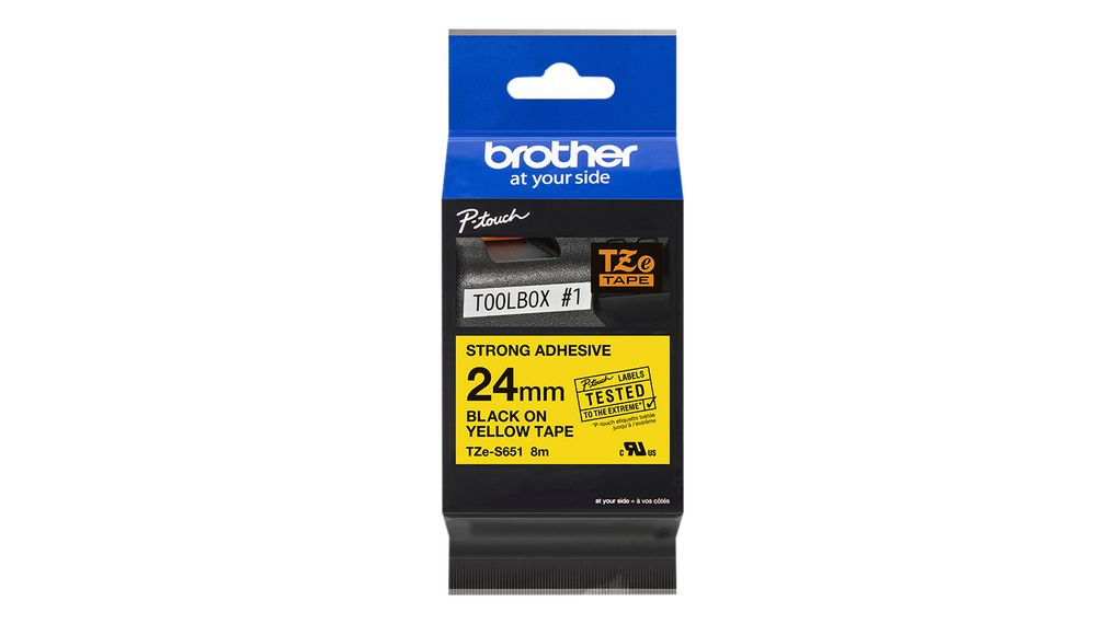 P-touch Pro-tape, Polyester, 24mm x 8m, Geel
