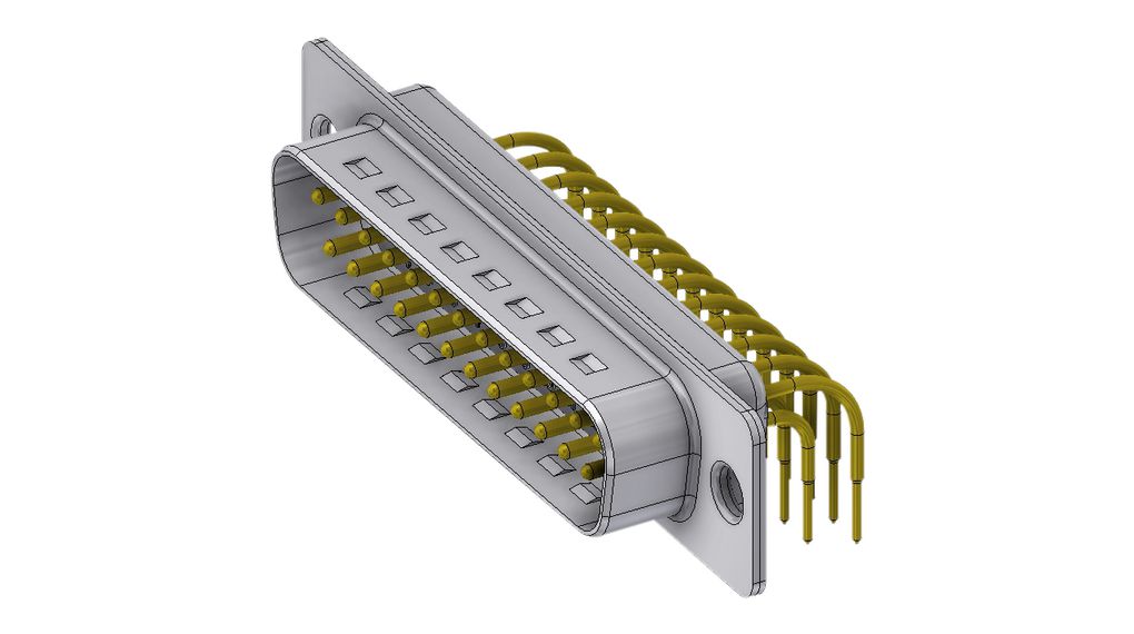 D-Sub Connector, Plug, DB-25, PCB Pins