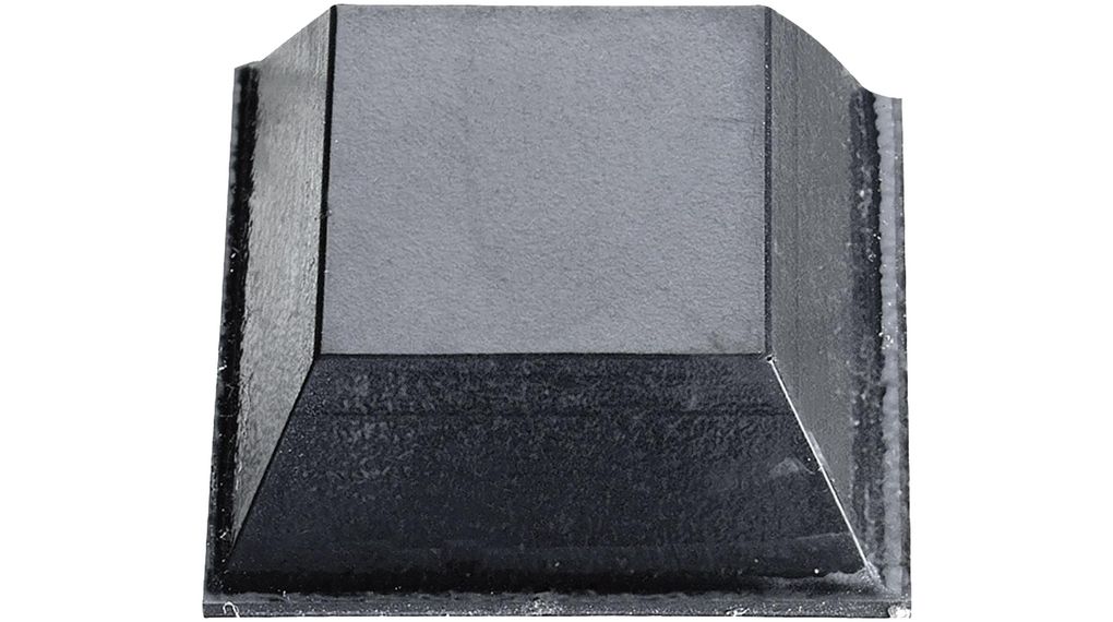 Vierkant van rubberen voeten, Vierkant, 20.5x20.5x7.6mm, 70 Shore A, Zwart